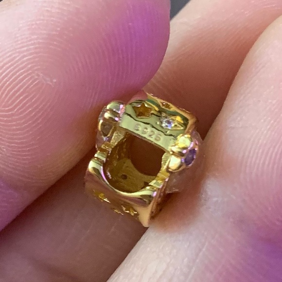 NWOT Gold Sparkling Shooting Star Charm Sterling Silver 925 - Picture 16 of 16